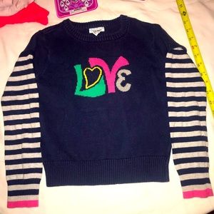 Old Navy- girls “Love” sweater- size M